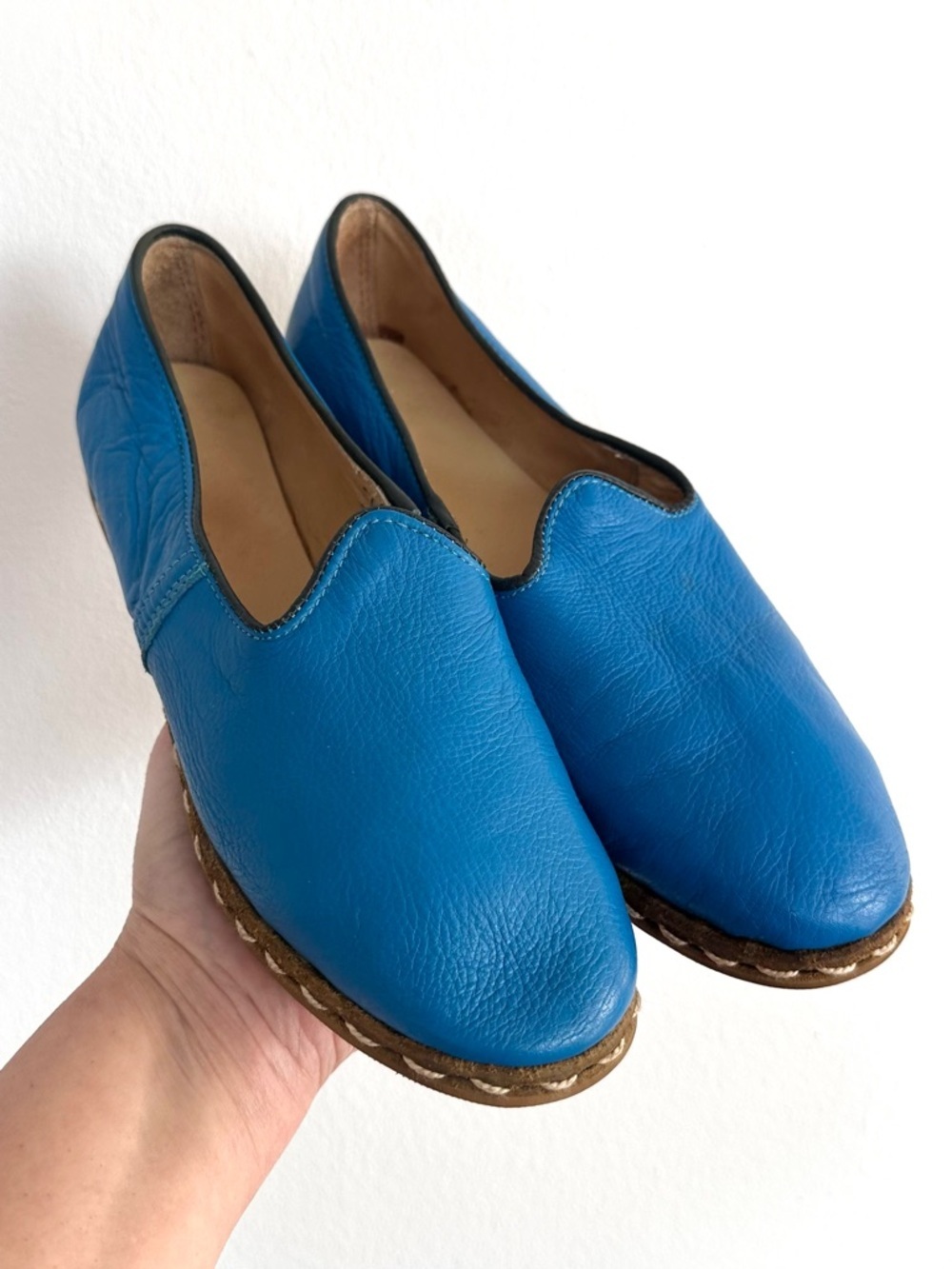 Handmade leather chariq traditional Turkish shoes size 7